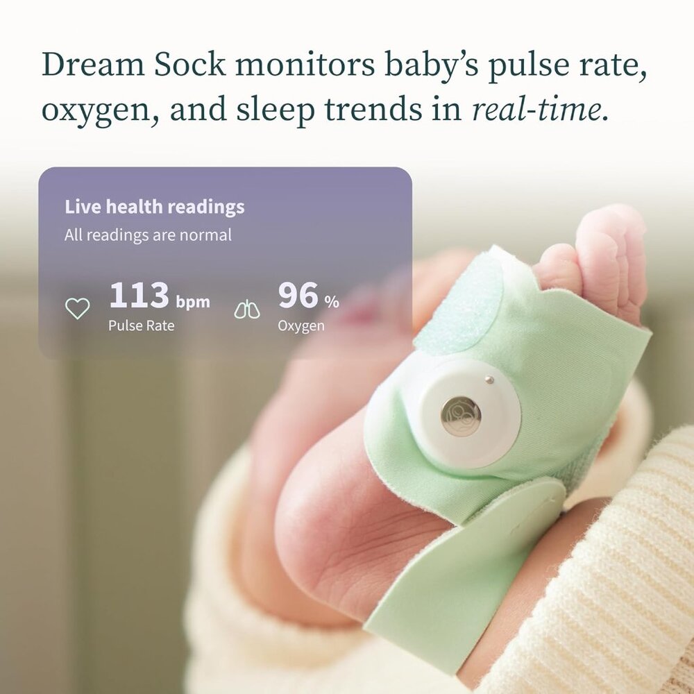 Owlet Dream Sock (Latest Model) Smart Baby Monitor Dusty Rose - Picture 3 of 7